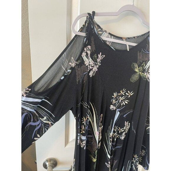 Free People Dress Womens Medium Clear Skies Cold Shoulder Tunic Mini Multicolor - Picture 6 of 7